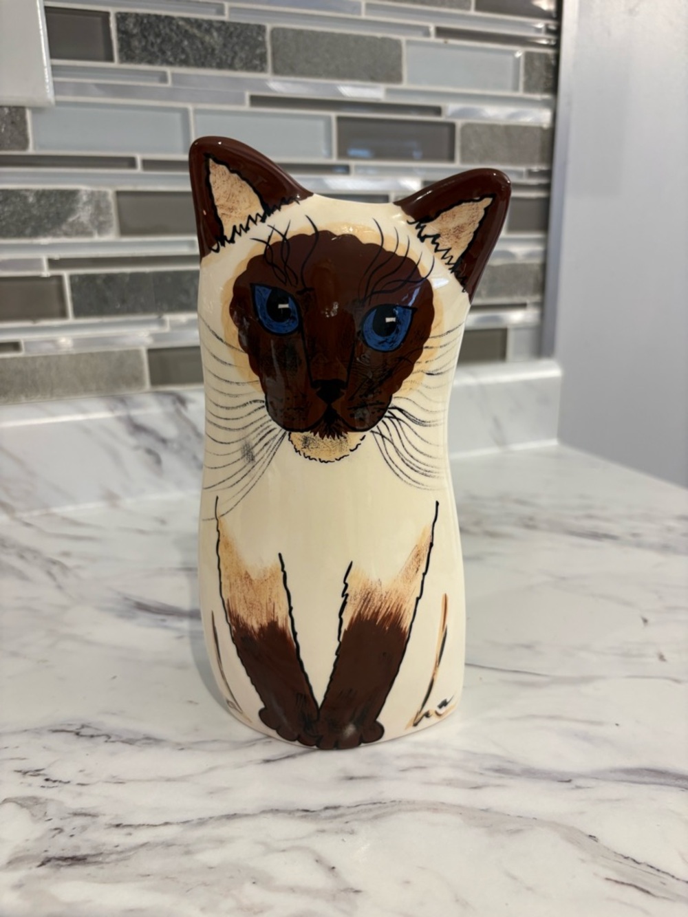 Vintage Vase Cats by Nina Lyman Siamese kitty cat vase